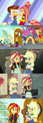 Size: 640x1796 | Tagged: safe, screencap, applejack, pinkie pie, rainbow dash, sunset shimmer, winona, equestria girls, equestria girls specials, g4, my little pony equestria girls: dance magic, my little pony equestria girls: movie magic, my little pony equestria girls: summertime shorts, pet project, boots, clothes, converse, cowboy boots, female, flamenco dress, image macro, implied appleshimmer, implied lesbian, implied shipping, meme, rapper dash, rapper pie, shipping fuel, shoes, sunset shimmer flamenco dress, tutu