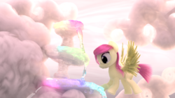 Size: 1920x1080 | Tagged: safe, artist:gabe2252, pegasus, pony, 3d, blender, cloud, rainbow waterfall, solo