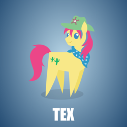 Size: 1280x1280 | Tagged: safe, artist:aha-mccoy, tex, earth pony, pony, g1, g4, bandana, cowboy hat, g1 to g4, generation leap, hat, looking back, male, pointy ponies, solo, stallion