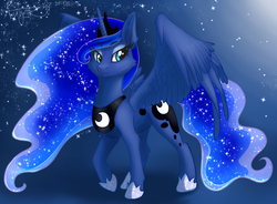 Size: 1900x1400 | Tagged: safe, artist:angexci, princess luna, alicorn, pony, g4, female, mare, solo