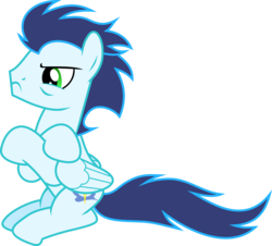 Size: 2629x2379 | Tagged: safe, artist:frownfactory, soarin', pegasus, pony, g4, rainbow falls, .svg available, blue hair, blue mane, blue tail, crossed arms, crossed hooves, cutie mark, frown, green eyes, grumpy, high res, juxtaposition bait, male, simple background, solo, stallion, svg, transparent background, vector, wings, wonderbolts