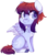 Size: 347x406 | Tagged: safe, artist:shiromidorii, oc, oc only, oc:nina, pegasus, pony, chest fluff, chibi, female, mare, simple background, sitting, smiling, solo, transparent background