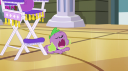 Size: 1280x718 | Tagged: safe, screencap, spike, spike the regular dog, dog, equestria girls, equestria girls specials, g4, my little pony equestria girls: dance magic, chair, male, solo, yawn