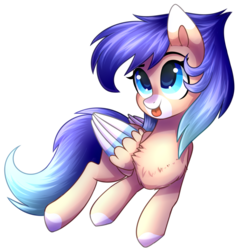 Size: 1700x1796 | Tagged: safe, artist:astralblues, oc, oc only, pegasus, pony, art trade, female, mare, simple background, smiling, solo, tongue out, transparent background