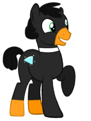 Size: 680x902 | Tagged: safe, artist:harmonybunny2021, pony, daffy duck, looney tunes, ponified, solo