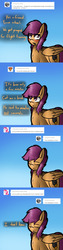 Size: 750x3000 | Tagged: safe, artist:conmanwolf, scootaloo, pegasus, pony, ask factory scootaloo, g4, blushing, comic, crying, factory scootaloo