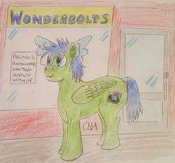 Size: 1129x1047 | Tagged: safe, artist:rapidsnap, oc, oc only, oc:rapidsnap, pony, solo, traditional art, wonderbolts