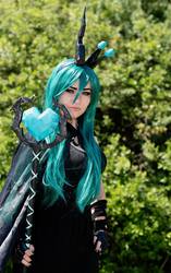 Size: 1287x2048 | Tagged: safe, artist:kaihyakuya, queen chrysalis, human, g4, clothes, cosplay, costume, irl, irl human, photo