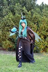Size: 1367x2048 | Tagged: safe, artist:kaihyakuya, queen chrysalis, human, g4, clothes, cosplay, costume, irl, irl human, photo
