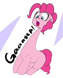 Size: 5822x7120 | Tagged: safe, artist:pabbley, pinkie pie, earth pony, pony, g4, absurd resolution, cute, diapinkes, female, gasp, long neck, necc, open mouth, simple background, solo, white background