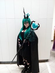 Size: 1536x2048 | Tagged: safe, artist:kaihyakuya, queen chrysalis, human, g4, clothes, cosplay, costume, irl, irl human, photo