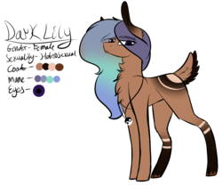 Size: 1429x1197 | Tagged: safe, artist:sweetmelon556, oc, oc only, oc:dark lily, earth pony, pony, deer tail, female, mare, reference sheet, simple background, solo, transparent background