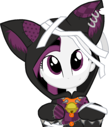 Size: 827x966 | Tagged: safe, artist:flaming melody, oc, oc only, oc:shadowfox, pony, equestria girls, g4, clothes, collar, costume, cute, halloween, holiday, recolor, simple background, white background