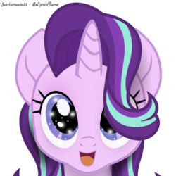 Size: 894x894 | Tagged: safe, artist:santamouse23, starlight glimmer, pony, unicorn, g4, my little pony: the movie, cute, female, glimmerbetes, happy, looking at you, mare, open mouth, shiny eyes, solo