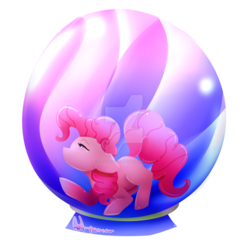 Size: 1024x1032 | Tagged: safe, artist:paintcoloryt, pinkie pie, earth pony, pony, g4, crystal ball, deviantart watermark, female, obtrusive watermark, solo, trapped, watermark