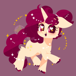 Size: 1024x1024 | Tagged: safe, artist:snow angel, oc, oc only, oc:dolly dreamdrop, pony, unicorn, cute, female, floppy ears, heart eyes, mare, ocbetes, smiling, solo, wingding eyes