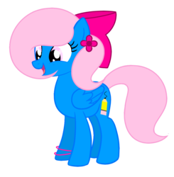 Size: 1256x1284 | Tagged: safe, artist:lalalover4everyt, oc, oc only, oc:art blossom, pegasus, pony, bow, female, hair bow, mare, simple background, solo, transparent background