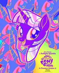 Size: 2000x2500 | Tagged: safe, twilight sparkle, alicorn, pony, g4, my little pony: the movie, official, female, high res, movie poster, my little pony logo, poster, solo, tara strong, twilight sparkle (alicorn)