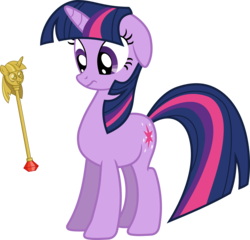 Size: 2378x2283 | Tagged: safe, artist:pantera000, twilight sparkle, pony, unicorn, g4, female, floppy ears, high res, mare, scepter, simple background, solo, transparent background, twilight scepter, unicorn twilight, vector