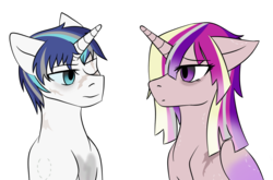 Size: 1024x676 | Tagged: safe, alternate version, artist:jolliapplegirl, princess cadance, shining armor, alicorn, pony, unicorn, g4, alternate timeline, alternate universe, crystal war timeline, female, heartless, husk, male, mare, ship:shiningcadance, shipping, simple background, stallion, straight, transparent background