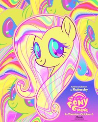Size: 2000x2500 | Tagged: safe, fluttershy, pegasus, pony, g4, my little pony: the movie, official, andrea libman, female, high res, movie poster, my little pony logo, poster, solo