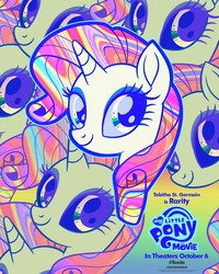 Size: 2000x2500 | Tagged: safe, rarity, pony, unicorn, g4, my little pony: the movie, official, female, high res, movie poster, my little pony logo, poster, solo, tabitha st. germain
