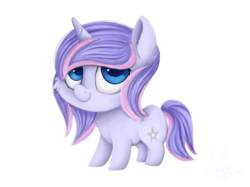 Size: 2732x2048 | Tagged: safe, artist:lav-cavalerie, oc, oc only, oc:silver swirls, pony, unicorn, chibi, female, filly, high res, simple background, solo, transparent background