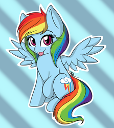 Size: 2334x2622 | Tagged: safe, artist:sugarwings-art, part of a set, rainbow dash, pegasus, pony, g4, abstract background, female, high res, mare, sitting, solo, tongue out