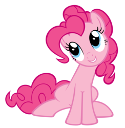 Size: 3000x3077 | Tagged: safe, artist:are-you-jealous, pinkie pie, earth pony, pony, feeling pinkie keen, g4, female, high res, mare, simple background, sitting, smiling, solo, transparent background, vector