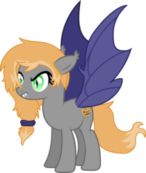 Size: 5030x6000 | Tagged: safe, artist:xboomdiersx, oc, oc only, oc:pumpkin knack, bat pony, pony, absurd resolution, female, mare, simple background, solo, transparent background, vector