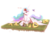 Size: 2176x1441 | Tagged: safe, artist:mykegreywolf, princess celestia, alicorn, bird, pony, g4, cake, crown, dessert, drink, female, flower, flower in hair, food, fork, glass, grass, mare, open mouth, plate, prone, regalia, solo, spread wings, straw, wings