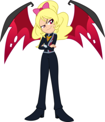 Size: 4306x5000 | Tagged: safe, artist:diegator007, oc, oc only, oc:princess dark matter, equestria girls, g4, absurd resolution, clothes, crossed arms, equestria girls-ified, female, pants, request, simple background, solo, transparent background, wings