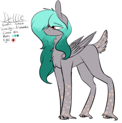 Size: 2836x2875 | Tagged: safe, artist:sweetmelon556, oc, oc only, oc:dellie, pegasus, pony, deer tail, female, high res, mare, reference sheet, simple background, solo, transparent background