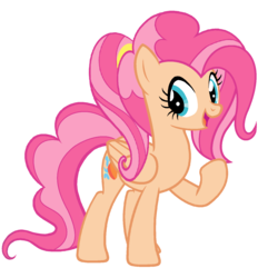 Size: 1500x1500 | Tagged: safe, artist:enzomersimpsons, fluttershy, pinkie pie, oc, oc:peachy flutter, pegasus, pony, g4, fusion, solo