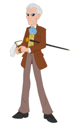 Size: 1869x3175 | Tagged: safe, artist:edcom02, artist:jmkplover, equestria girls, g4, cane, doctor who, equestria girls-ified, gentleman, glasses off, handsome, human coloration, peter cushing