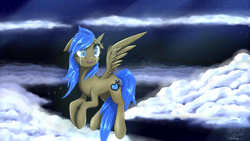Size: 1920x1080 | Tagged: safe, artist:phenya, oc, oc only, pegasus, pony, cloud, crying, moonlight, night
