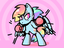 Size: 2897x2163 | Tagged: source needed, safe, rainbow dash, pegasus, pony, g4, bipedal, boxing gloves, female, high res, mare, solo, standing, wings