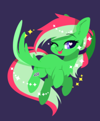 Size: 1024x1240 | Tagged: safe, artist:snow angel, oc, oc only, pegasus, pony, art trade, female, heart eyes, mare, one eye closed, simple background, smiling, solo, tongue out, wingding eyes, wink