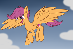 Size: 1544x1050 | Tagged: safe, artist:zogzor, scootaloo, g4, cutie mark, female, flying, scootaloo can fly, solo, the cmc's cutie marks
