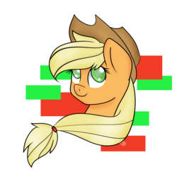 Size: 1200x1200 | Tagged: safe, artist:bobomato, applejack, earth pony, pony, g4, bust, colored pupils, female, mare, portrait, simple background, solo, transparent background