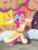 Size: 750x1000 | Tagged: safe, artist:klemm, pinkie pie, spirit of hearth's warming presents, pony, g4, atg 2017, bathrobe, bipedal, clothes, confetti, female, newbie artist training grounds, robe, solo