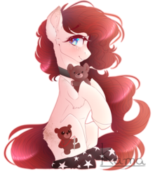 Size: 1417x1600 | Tagged: safe, artist:skimea, oc, oc only, oc:teddy heart, earth pony, pony, female, mare, simple background, solo, teddy bear, transparent background