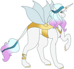 Size: 3840x3576 | Tagged: safe, artist:midnight-drip, oc, oc only, oc:nebula chrystal, changeling, changepony, hybrid, changeling oc, female, high res, magical lesbian spawn, offspring, parent:princess celestia, parent:queen chrysalis, parents:chryslestia, raised hoof, simple background, solo, white background