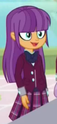 Size: 166x358 | Tagged: safe, screencap, ginger owlseye, equestria girls, g4, my little pony equestria girls: summertime shorts, shake things up!, background human, clothes, cropped, crystal prep academy uniform, female, school uniform, solo