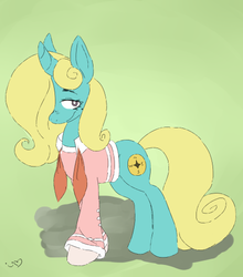 Size: 440x500 | Tagged: safe, artist:robiinart, oc, oc only, oc:seafoam breeze, pony, unicorn, ascot, beauty mark, clothes, commission, compass, female, mare, shirt, simple background, socks, solo