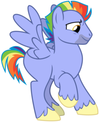 Size: 1632x2000 | Tagged: safe, edit, bow hothoof, pegasus, pony, g4, parental glideance, accessory-less edit, beard, facial hair, happy, male, missing accessory, missing cutie mark, simple background, spread wings, stallion, unshorn fetlocks, white background, wings