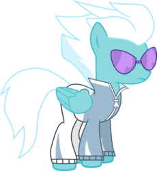 Size: 986x1074 | Tagged: safe, artist:frownfactory, fleetfoot, pegasus, pony, g4, .svg available, clothes, female, mare, simple background, solo, sunglasses, svg, transparent background, vector, warmup suit, white hair, white mane, white tail, wings, wonderbolts