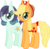 Size: 1138x1119 | Tagged: dead source, safe, artist:casanova-mew, applejack, coloratura, earth pony, pony, g4, alternate hairstyle, braid, female, lesbian, mare, ship:rarajack, shipping, simple background, transparent background