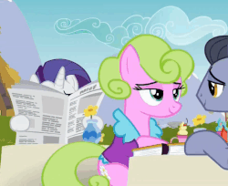 Size: 546x446 | Tagged: safe, screencap, daisy, diamond cutter, flower wishes, lavender bloom, rarity, earth pony, pony, unicorn, fame and misfortune, g4, animated, crying, female, gif, male, mare, marshmelodrama, poor rarity, running, sad, stallion, woobie