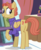 Size: 713x878 | Tagged: safe, screencap, amber ink, pegasus, pony, fame and misfortune, g4, my little pony: friendship is magic, bookseller, butt, clothes, cropped, cute, female, looking back, mare, plot, raised hoof, smiling, solo, sweater, underhoof